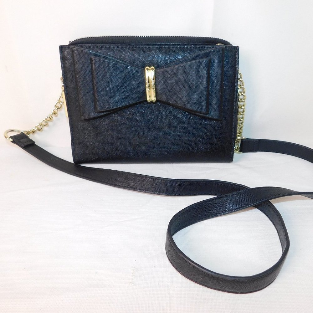 Betsey Johnson Crossbody Bag Purse With Partial Chain Strap